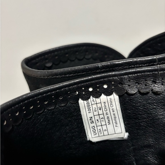 UGG Darling Black Suede Bronze Stud Harness Slip On Ankle Boots - Picture 7 of 10